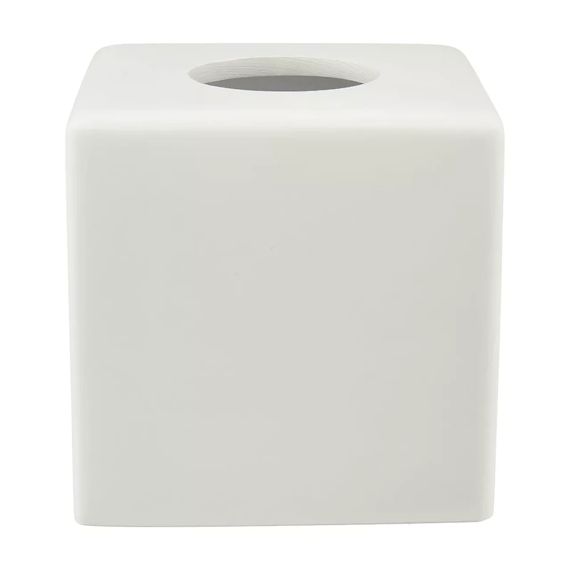 Resin Tissue Box Cover, White