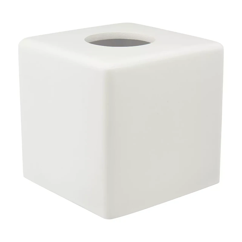 Resin Tissue Box Cover, White