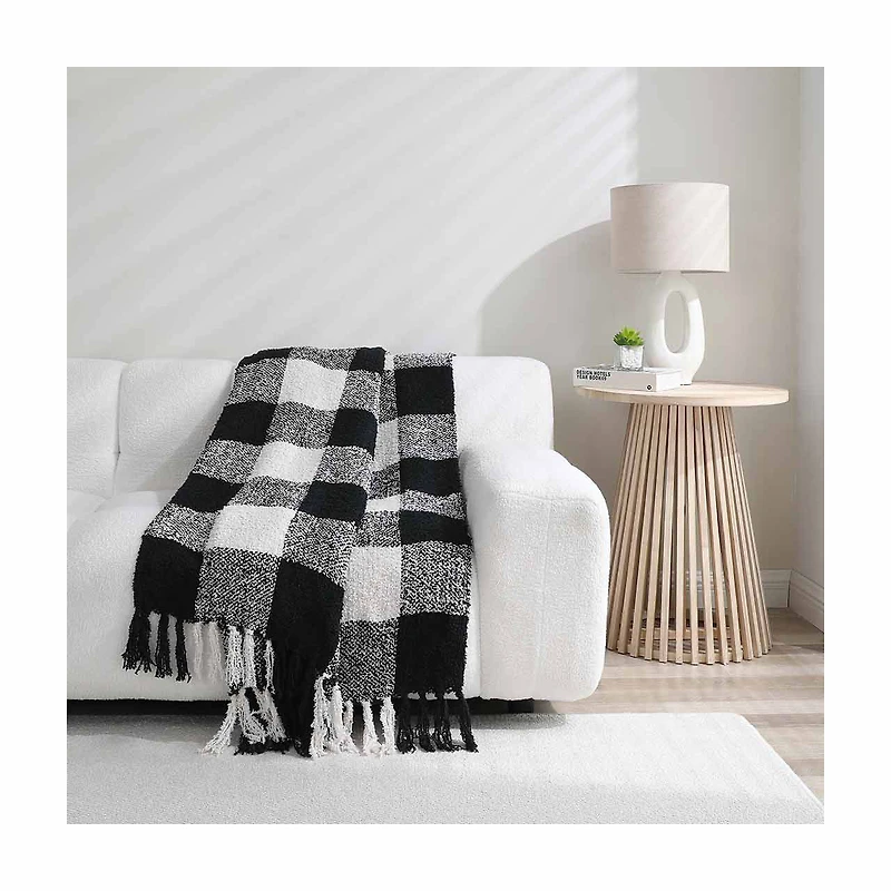 Adirondack Throw Blanket, Black & White, 50 in x 60 in