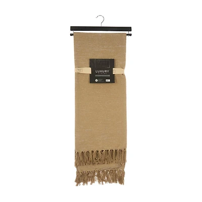 Denzel Throw Blanket, Tan, 50x60 in