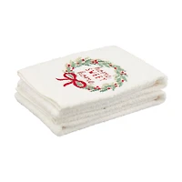 Christmas Embroidered Hand Towels, 2 pk