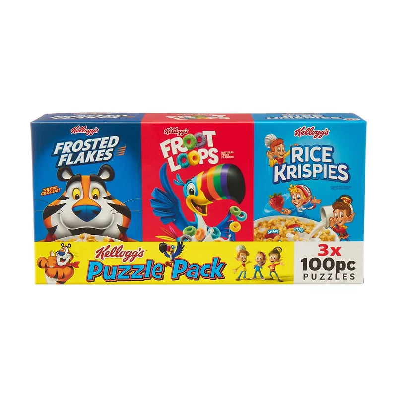 Kellogg's 100-Piece Puzzle Pack Set, 3 ct