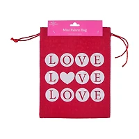 Happy Valentine's Day Mini Fabric Bag, 7 in x 9 in, Assorted
