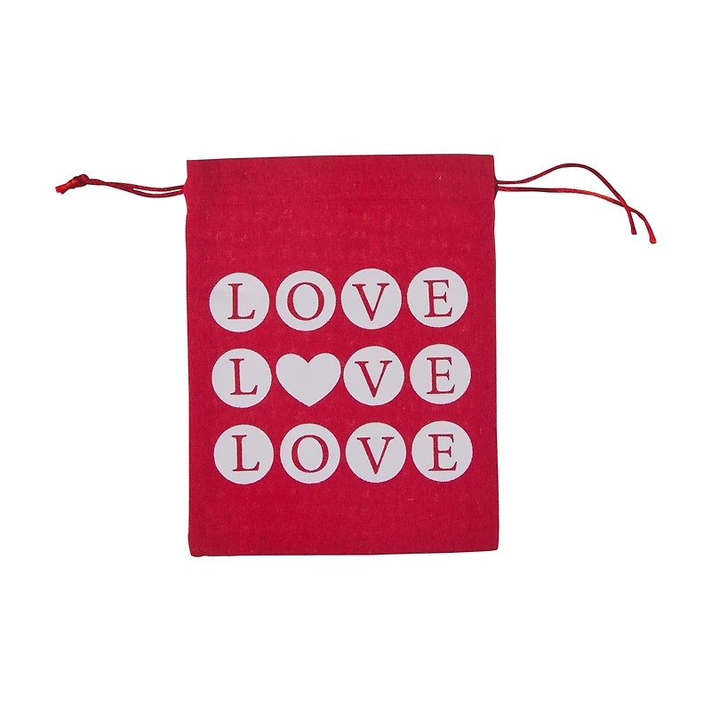 Happy Valentine's Day Mini Fabric Bag, 7 in x 9 in, Assorted