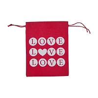 Happy Valentine's Day Mini Fabric Bag, 7 in x 9 in, Assorted