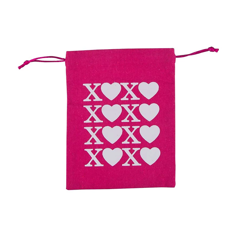 Happy Valentine's Day Mini Fabric Bag, 7 in x 9 in, Assorted