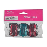 Happy Valentine's Day Mini Cars, 3 ct