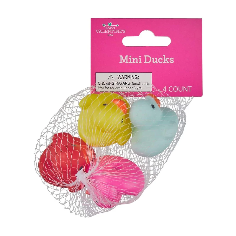 Happy Valentine's Day Mini Ducks, 4 ct