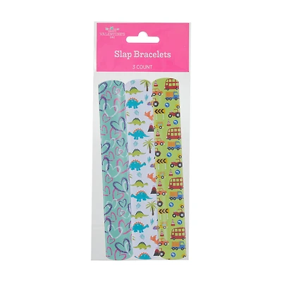 Happy Valentine's Day Slap Bracelets, 3 ct, Assorted