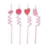 Happy Valentine's Day Novelty Straws, 4 ct, Assorted