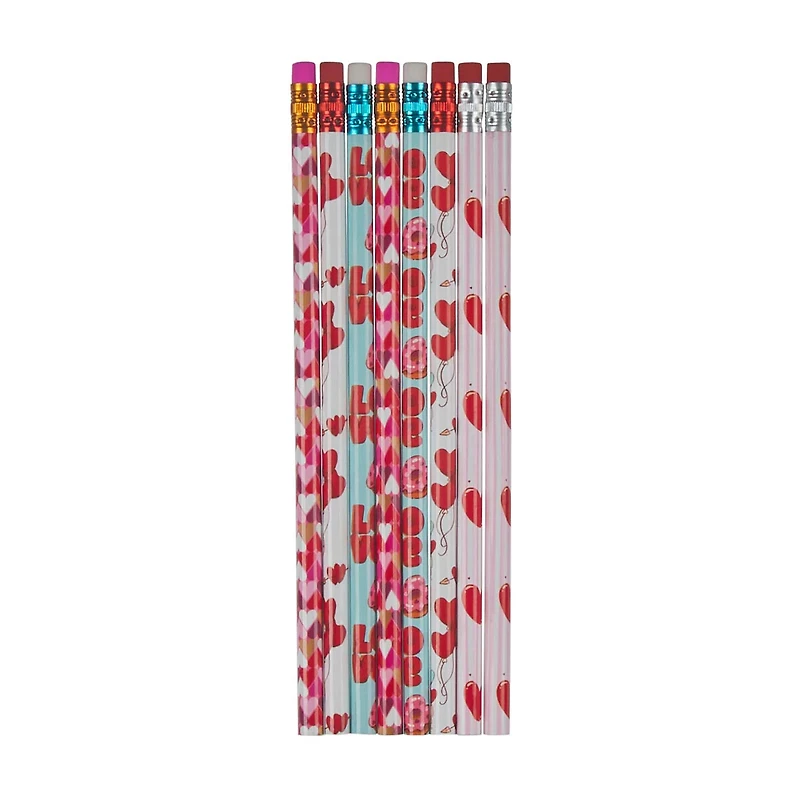 Happy Valentine's Day Novelty Pencils, 8 ct
