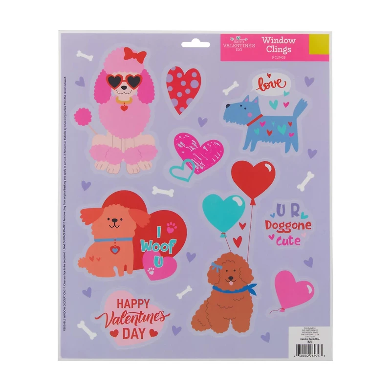 Happy Valentine's Day Window Clings, Assorted