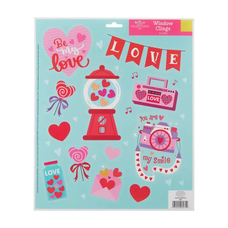 Happy Valentine's Day Window Clings, Assorted