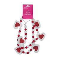 Happy Valentine's Day Wood Bead Garland, 4 ft, Assorted
