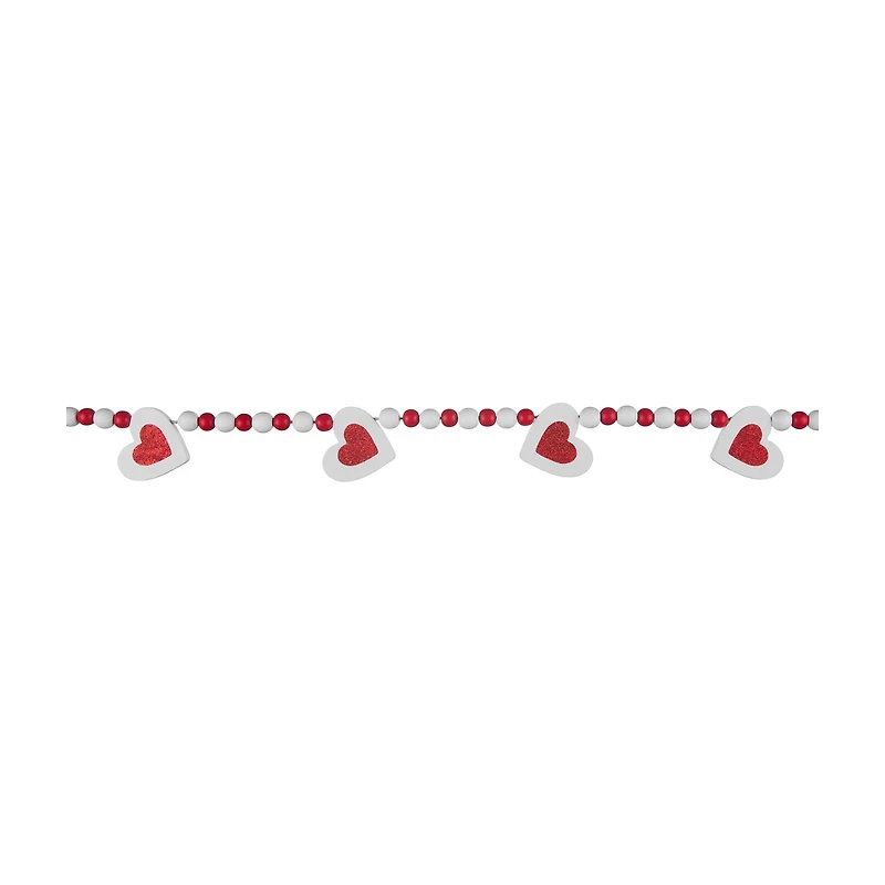 Happy Valentine's Day Wood Bead Garland, 4 ft, Assorted