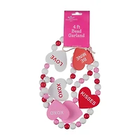 Happy Valentine's Day Wood Bead Garland, 4 ft, Assorted