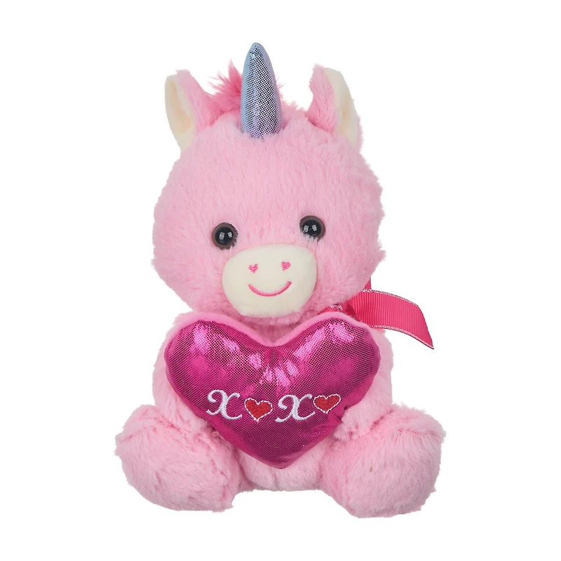 Valentine's Day Stuffed Animal Toy with Metallic Heart, Assorted