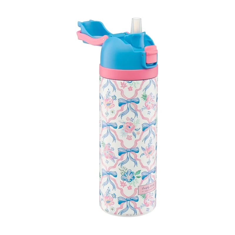 Simply Belle Lily Plastic Tumbler with Snap Lid, 24 oz