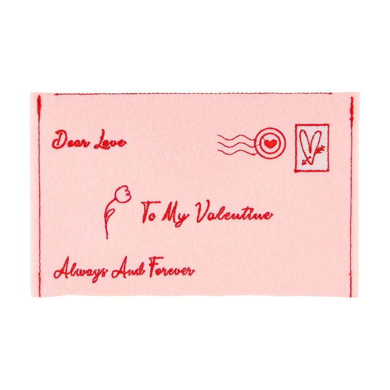 Valentine's Day Felt Envelope, Pink, 7 in