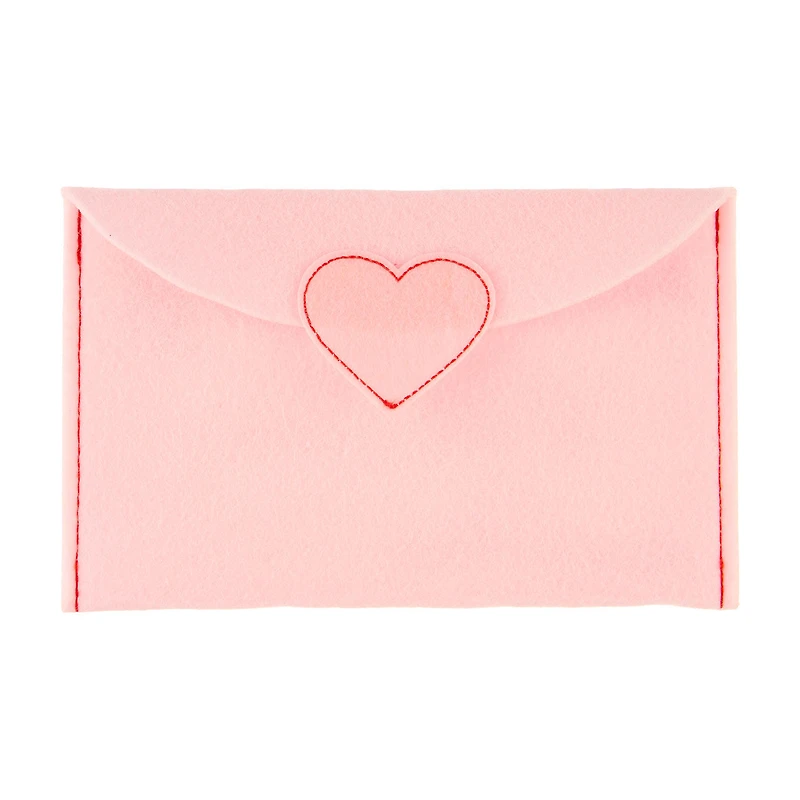 Valentine's Day Felt Envelope, Pink, 7 in