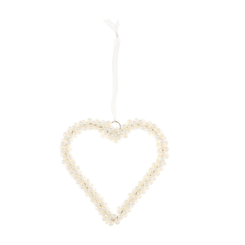Valentine's Day Pearl Heart Ornament, 5 in