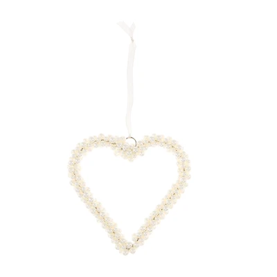 Valentine's Day Pearl Heart Ornament, 5 in