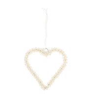 Valentine's Day Pearl Heart Ornament, 5 in