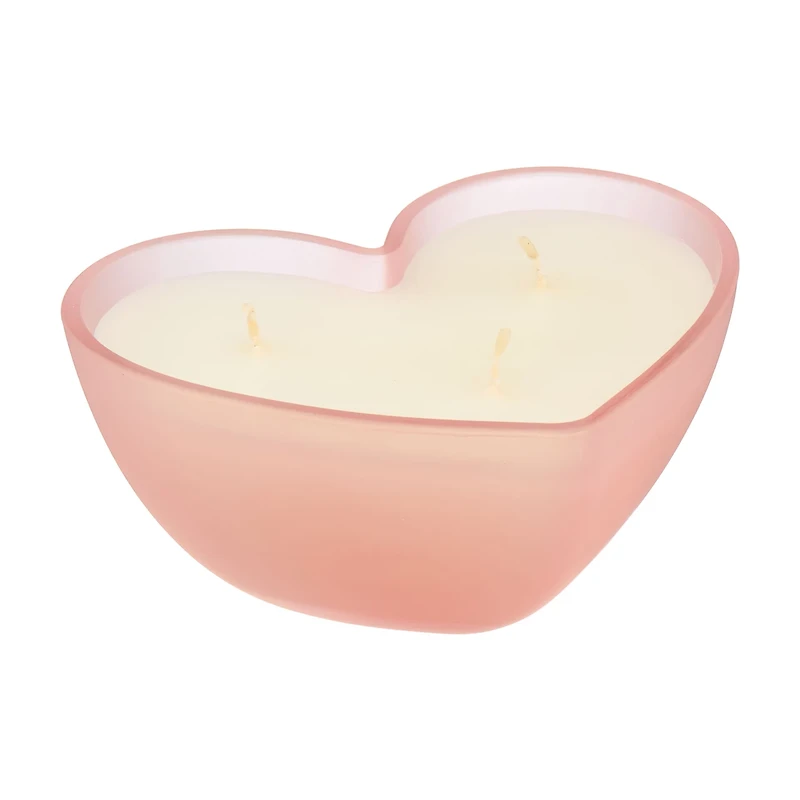 Valentine's Day Red Citron Berry Pink Heart Shaped Scented Candle, 10 oz