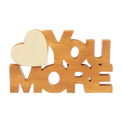 "Love You More" Wood Sign, 9 in
