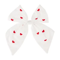 Valentine's Day Velvet Hairclip, White