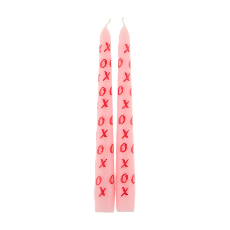 Valentine's Day XOXO Tapered Candle, 2 pk, 7.8 in