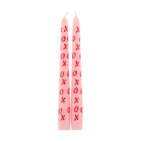 Valentine's Day XOXO Tapered Candle, 2 pk, 7.8 in