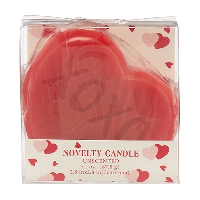 Valentine's Day Novelty Heart Candle, 3 in, Assorted