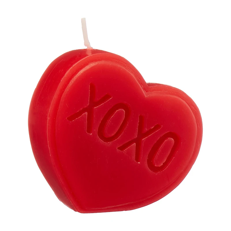 Valentine's Day Novelty Heart Candle, 3 in, Assorted