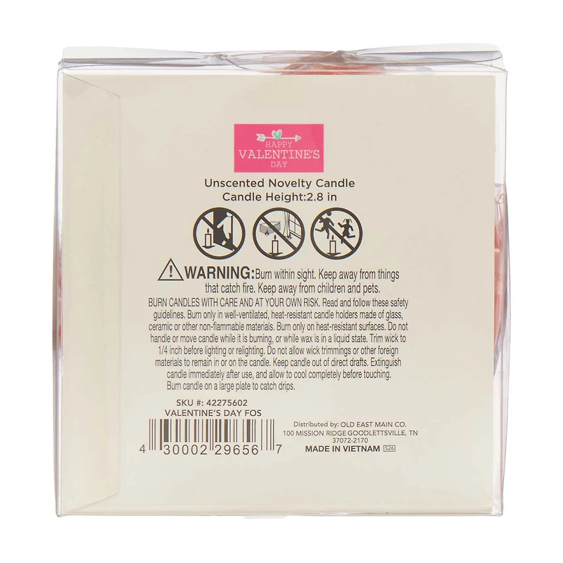 Unscented Red “XOXO” Heart-Shaped Candle, 3.1 oz