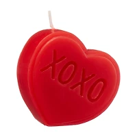 Unscented Red “XOXO” Heart-Shaped Candle, 3.1 oz