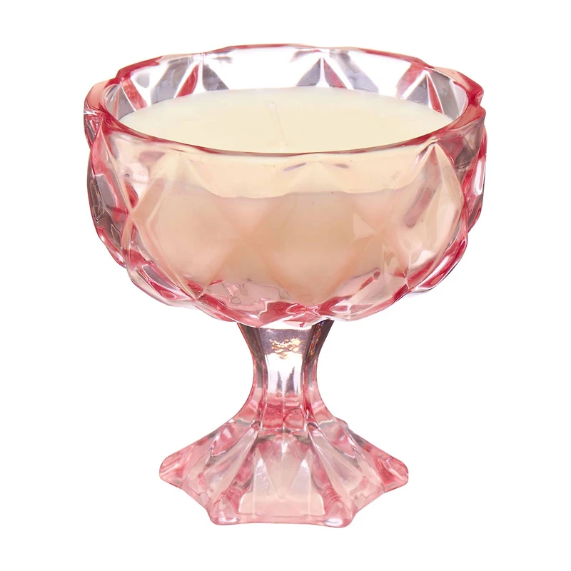 Valentine's Day Dessert Glass Candle, Pink, 6 oz