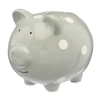 Kate & Milo Spotted Gray Piggy Bank, Large