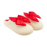 Women's Holiday Red Bow Slippers, Large