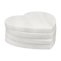 Valentine's Day Marble Heart Coasters, 4 pk
