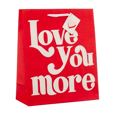 Valentine's Day Red & White Love You More Large Gift Bag