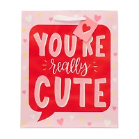 Valentine's Day Red & Pink You're Really Cute Large Gift Bag