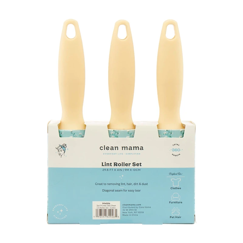 Clean Mama Lint Roller Set, 29.8 ft x 4 in, 3 ct