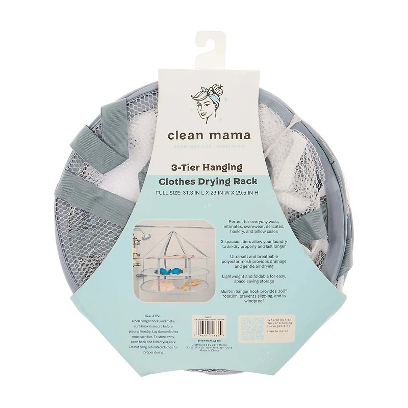 Clean Mama 3-Tier Hanging Clothes Drying Rack