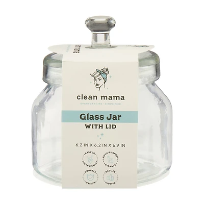 Clean Mama Glass Jar with Lid, Medium