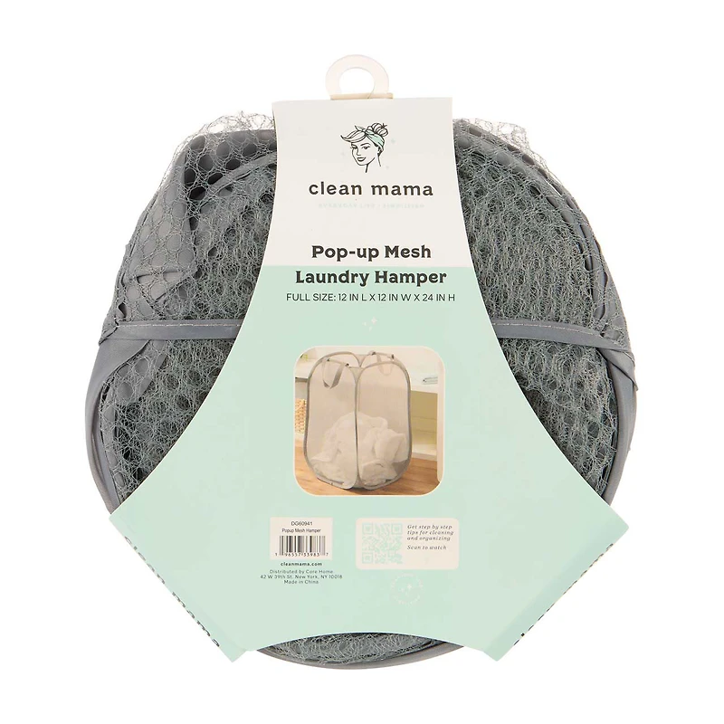 Clean Mama Pop-Up Mesh Laundry Hamper
