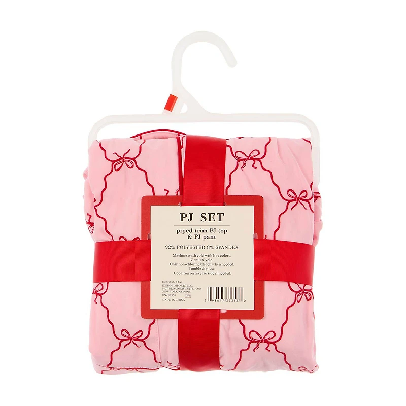 No Comment Bows Holiday Pajama Set