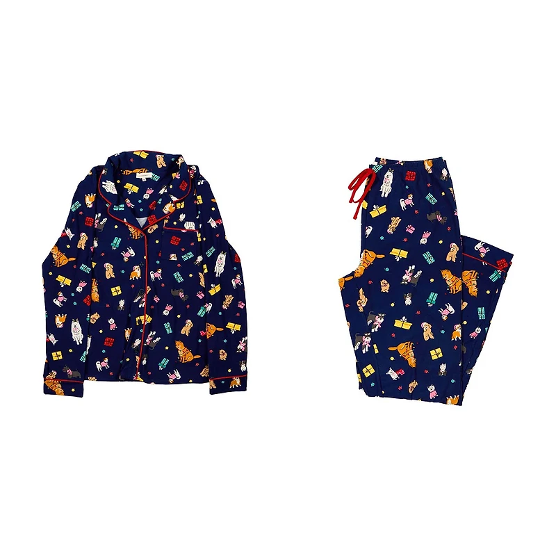 No Comment "Puppies" Ladies Holiday Pajama Set, 2XL