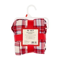 No Comment Plaid Ladies Holiday Pajama Set, Large