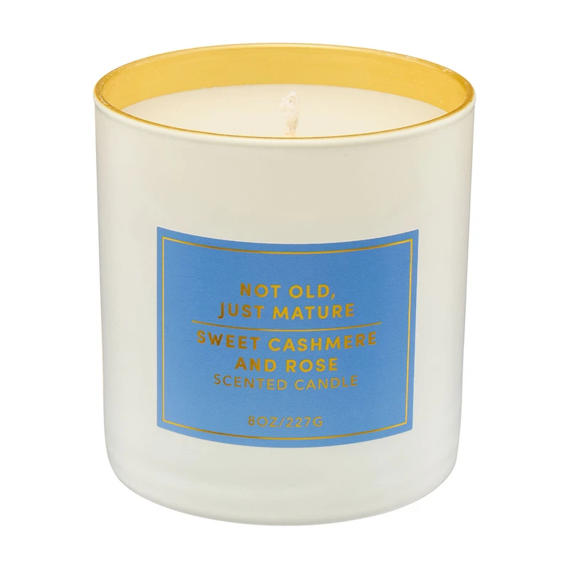 "Not Old, Just Mature" Scented Candle, Sweet Cashmere and Rose, 8 oz